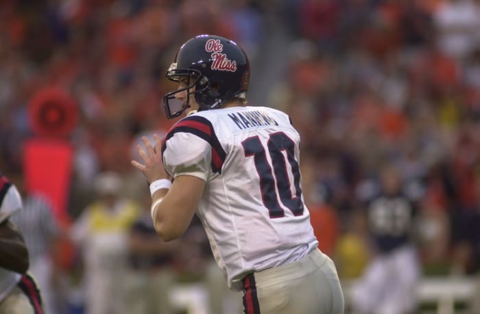 Ole Miss quarterback Eli Manning during the 2003 season. Photo courtesy of Ole Miss Athletics.
